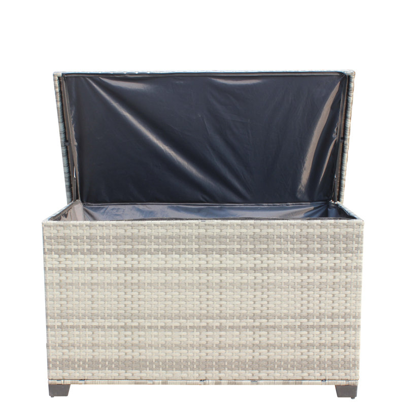 Boîte de rangement pour meubles de patio en osier