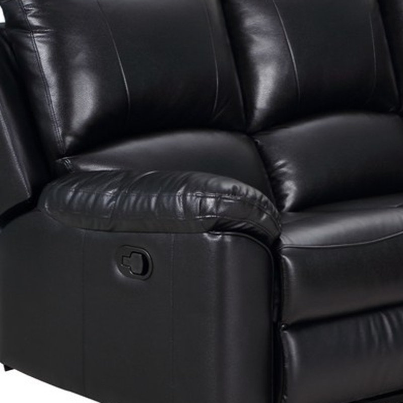 Canapé modulaire inclinable en U en mélange de polyester noir Hartzog