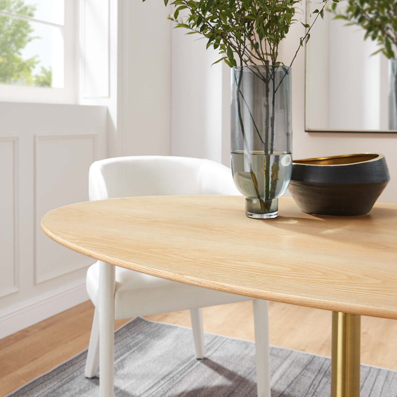 Table de salle à manger Lippa par Modway, Naturel, Or, L 60 po x l 40 po
