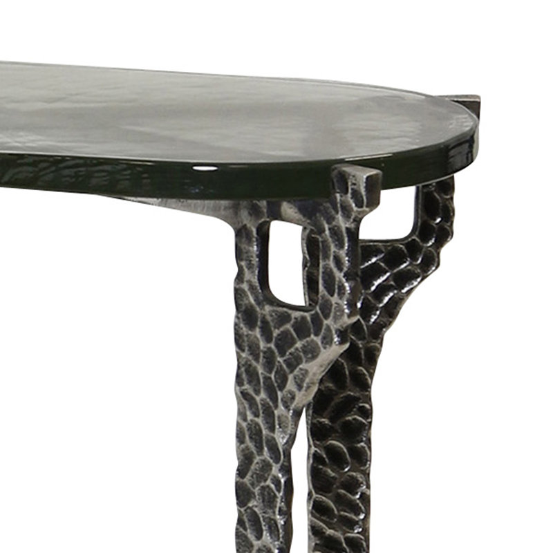 Ripple Oval Nesting Accent Table - Silver & Smoke - Set of 2