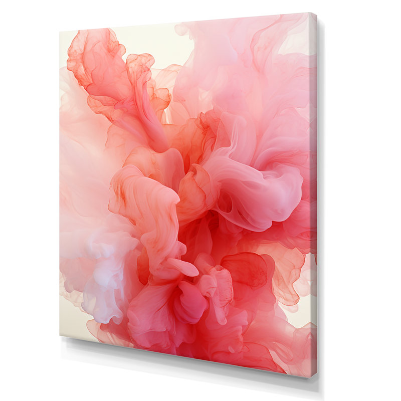 Rose polaire radiance fumée IV - impression d'art abstrait mural, H 20 po x l 12 po x P 1 po, Toile tendue