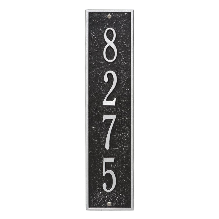 Charlton Home® Hagen Personalized Vertical 4-Line Wall Address Plaque ...