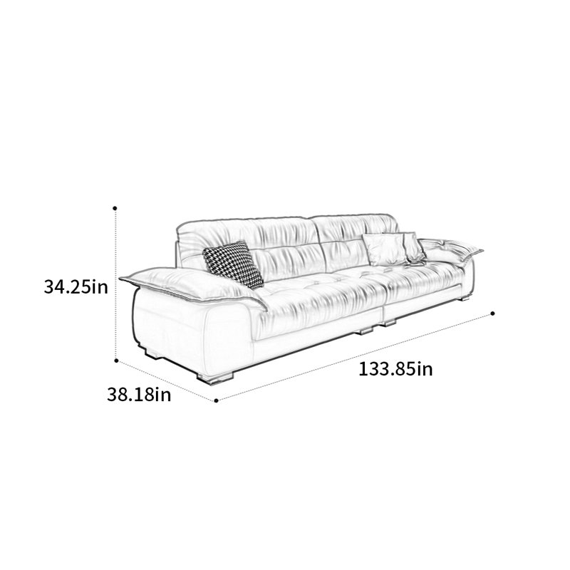 Canapé en nuage italien de style italien, H 34,25 po x l 133,85 po x P 38,18 po, 5