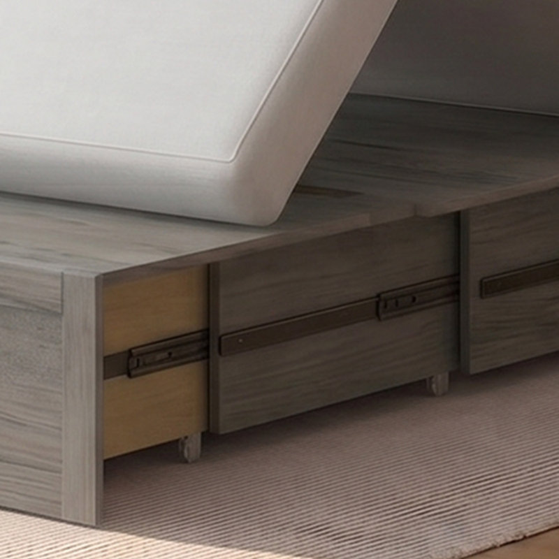 Grand lit escamotable avec matelas en mousse à trois volets, Gris