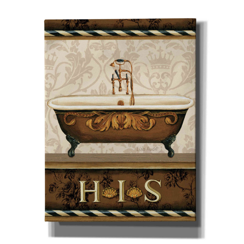 Art mural sur toile, "Bain bourgogne I" par Lisa Audit, H 16 po x l 12 po x P 0,75 po
