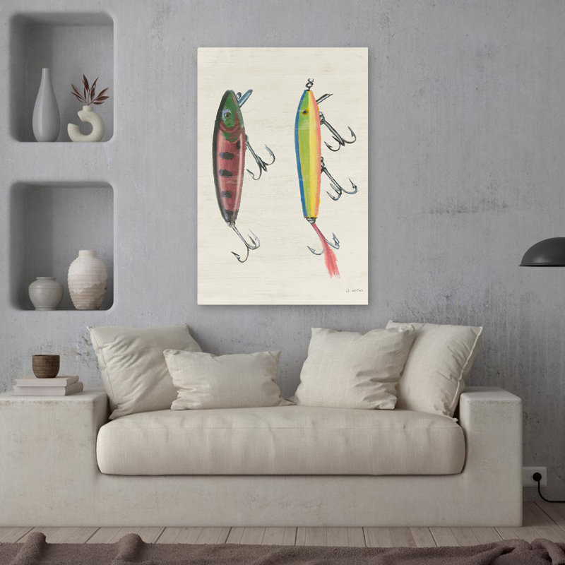 Cream And Fish Waters Edge V Art, 36" H x 24" W