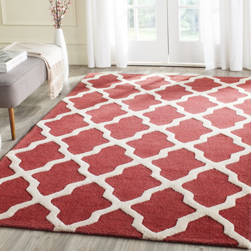 Dasilva Geometric Wool Hand Woven Area Rug, Rectangle 183 x 274 cm