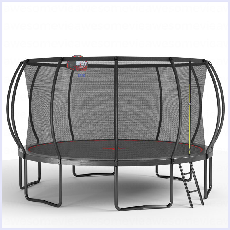 YC 14FT - Trampoline citrouille - noir rouge - hauteur du cadre 90 cm