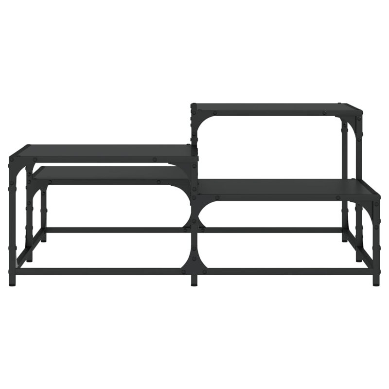 Wulfe Frame Single Coffee Table with Storage, 15.7" H x 34.4" L x 34.4" W, Black