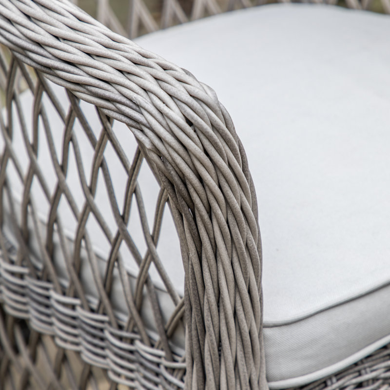 Cassara 2 - Person Wicker Patio Dining Set with Round Table , Cushions Included