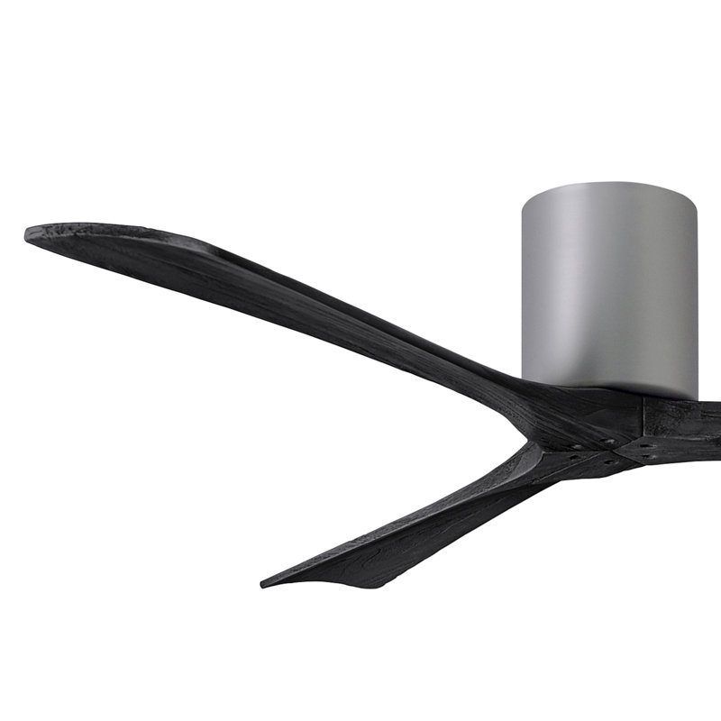 Ventilateur de plafond à 3 pales Olivier, Nickel brossé, Noir mat, 72"
