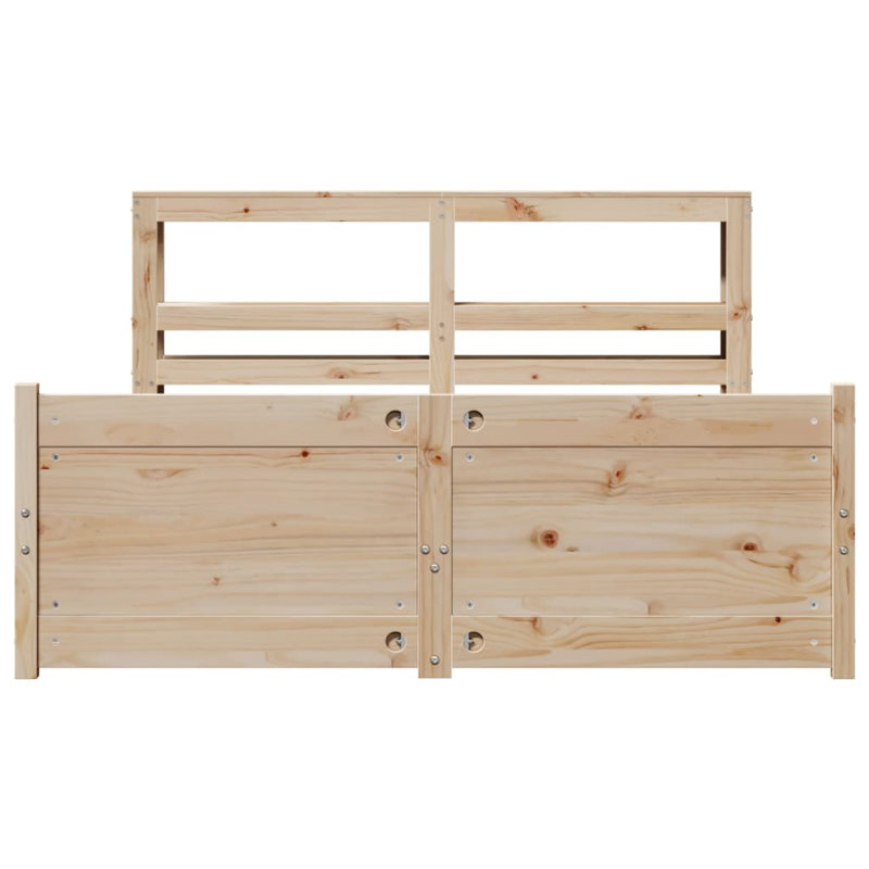 Solid Wood Bed, Natural, 120cm x 200cm