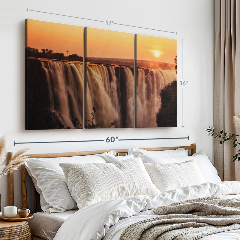 Impression sur toile de chutes majestueuses Victoria, H 36 po x l 57 po x P 1,25 po