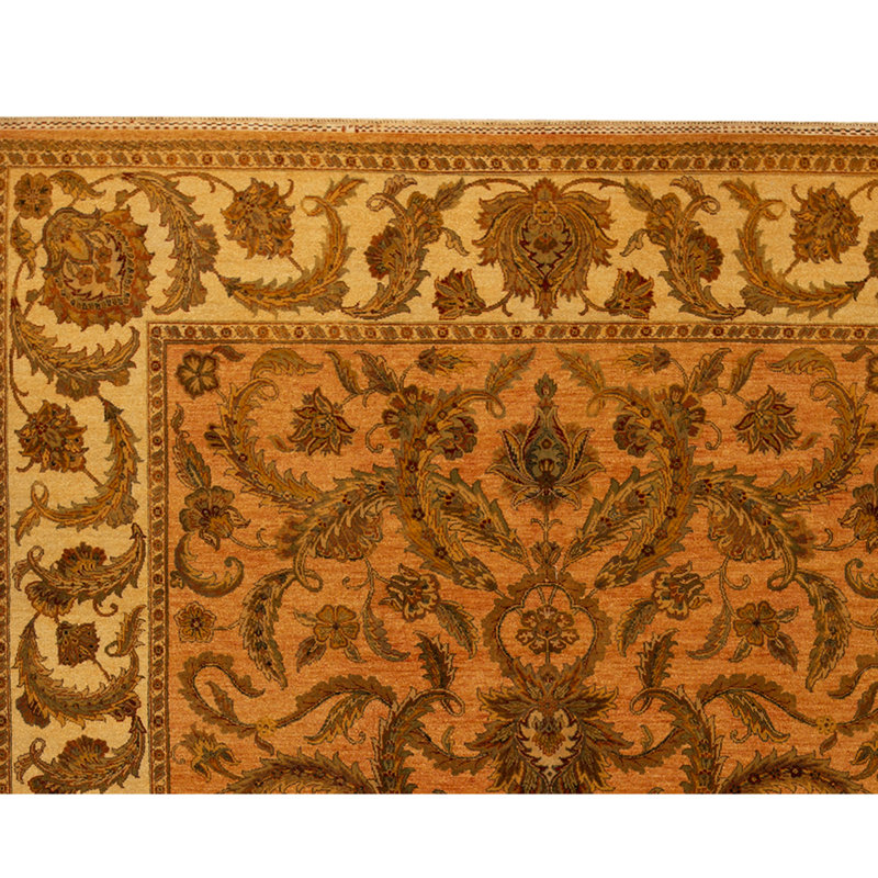 Tapis rouille et ivoire noué à la main de haute qualité
