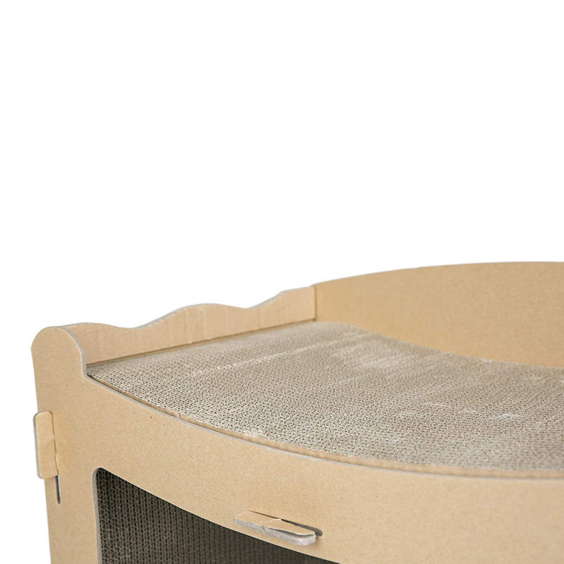 Eco-Friendly Brown Cardboard Multi-Level Cat House