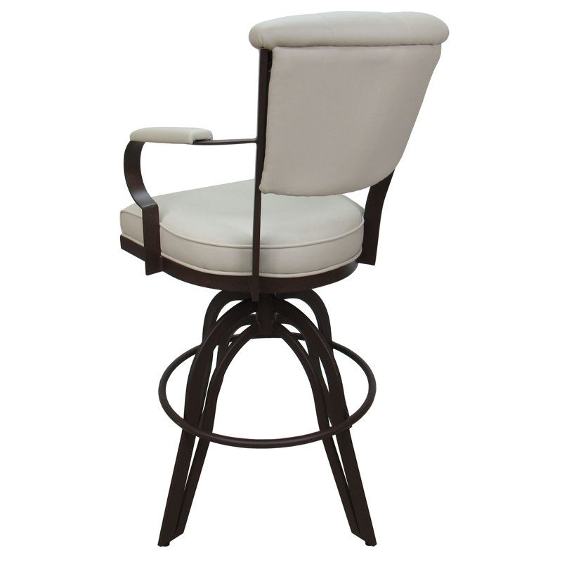Tabouret de bar et de comptoir pivotant, Tabouret de comptoir (siège d'une hauteur de 26 p, Beige Océan, Brun