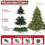 Arbre de Noël pleine forme avec 1 100 lumières UL - branches mixtes en PE / PVC, 3451 pointes, base large pour les espaces spacieux, structure à charnières, support en métal stable-464216891