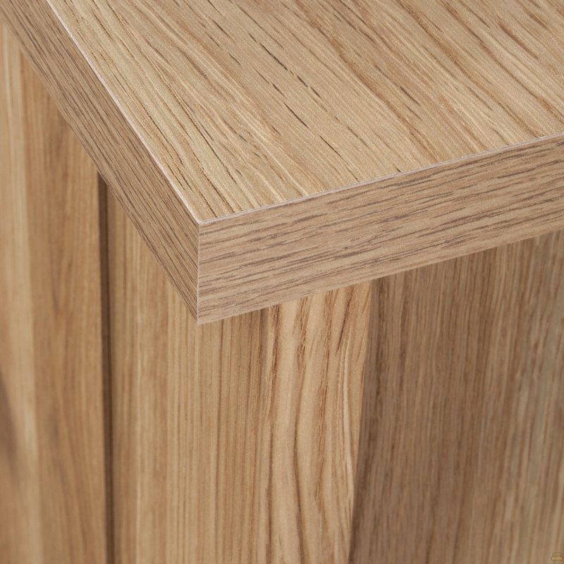 Table de chevet avec tiroir classeur, finition brune