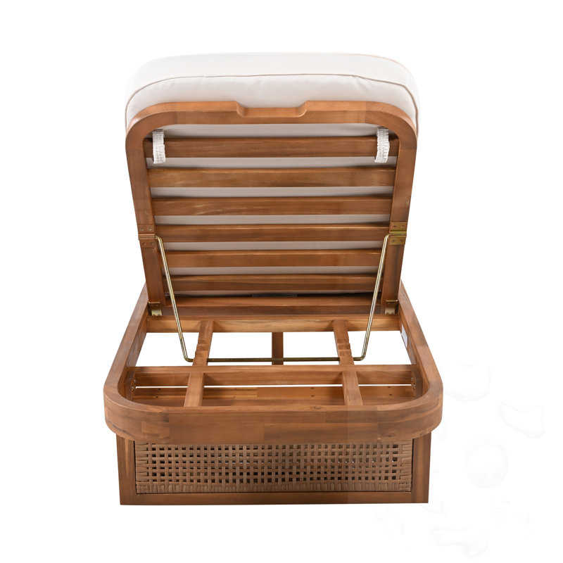 Chaise longue d'extérieur inclinable avec coussin