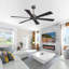  60 po  Ventilateur de plafond 6 pales double face en contreplaqué noir et de couleur claire avec télécommande DC, gris anthracite-444720989-444720987