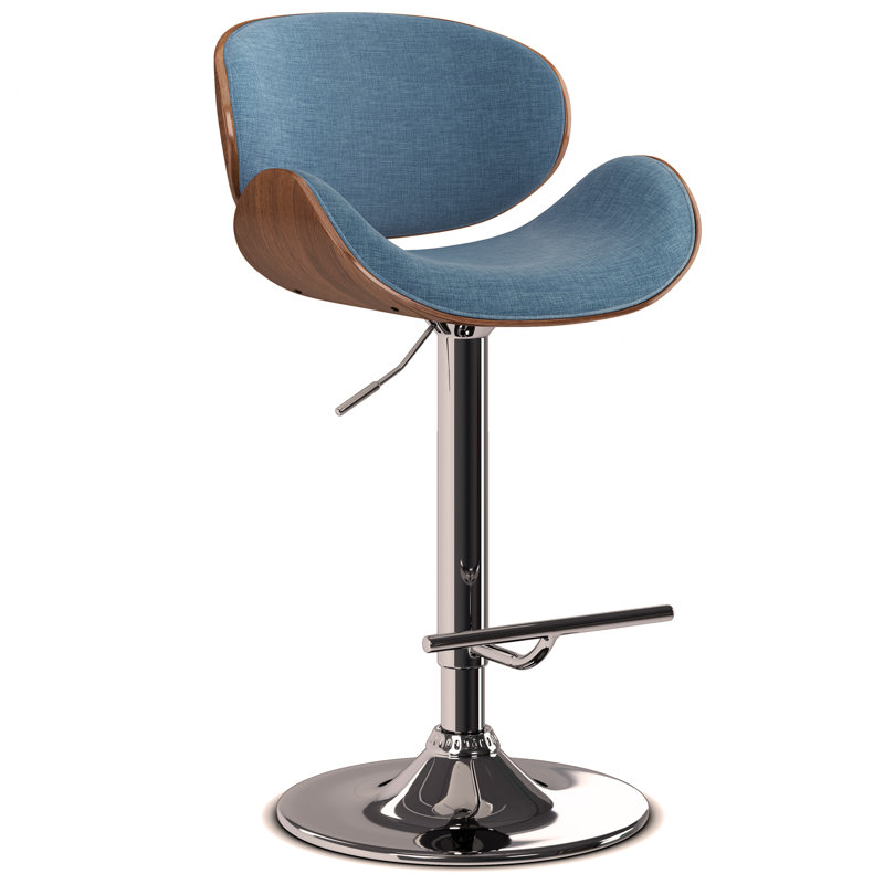 Tabouret de bar pivotant Bentwood, Brun, Bleu