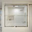 Linéaire 60 po X P 56 po Porte de baignoire coulissante à cadre en H et verre transparent chromé-1753187596