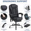 Fauteuil de bureau ergonomique en cuir souple avec accoudoirs Richmond