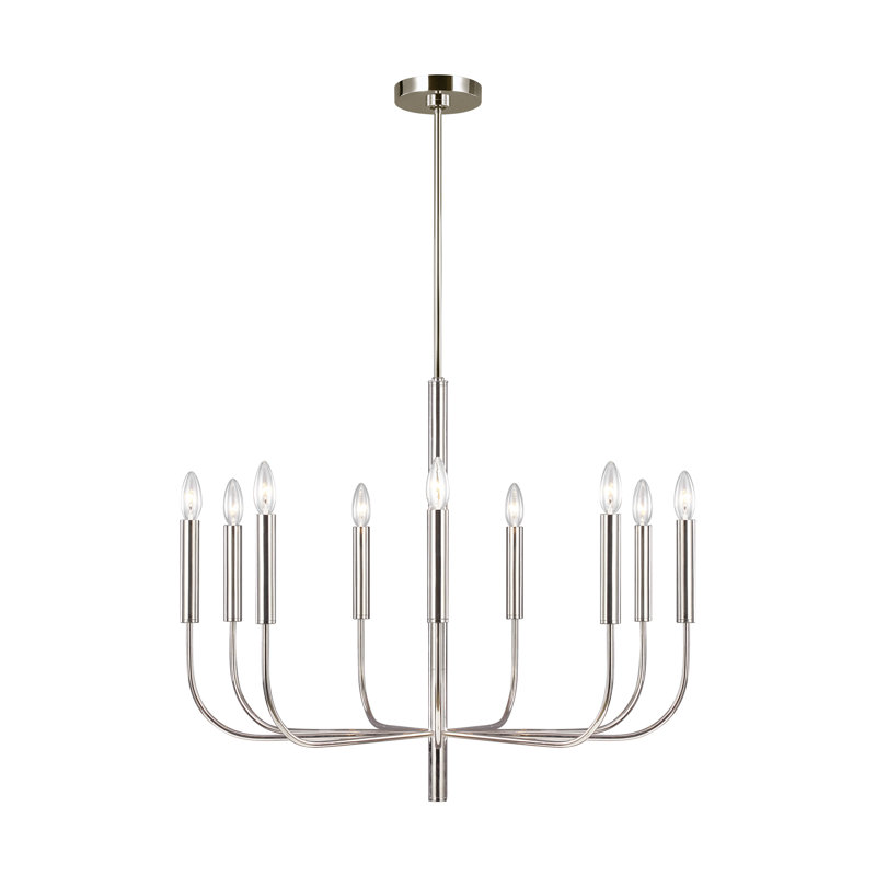 Brianna 9 - Light Chandelier, Polished Nickel