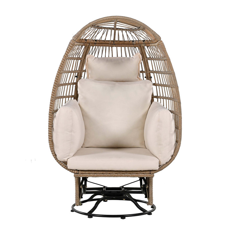 Fauteuil à œufs confortable et élégant avec de multiples fonctionnalités pour une utilisation extérieure, Beige, Naturel