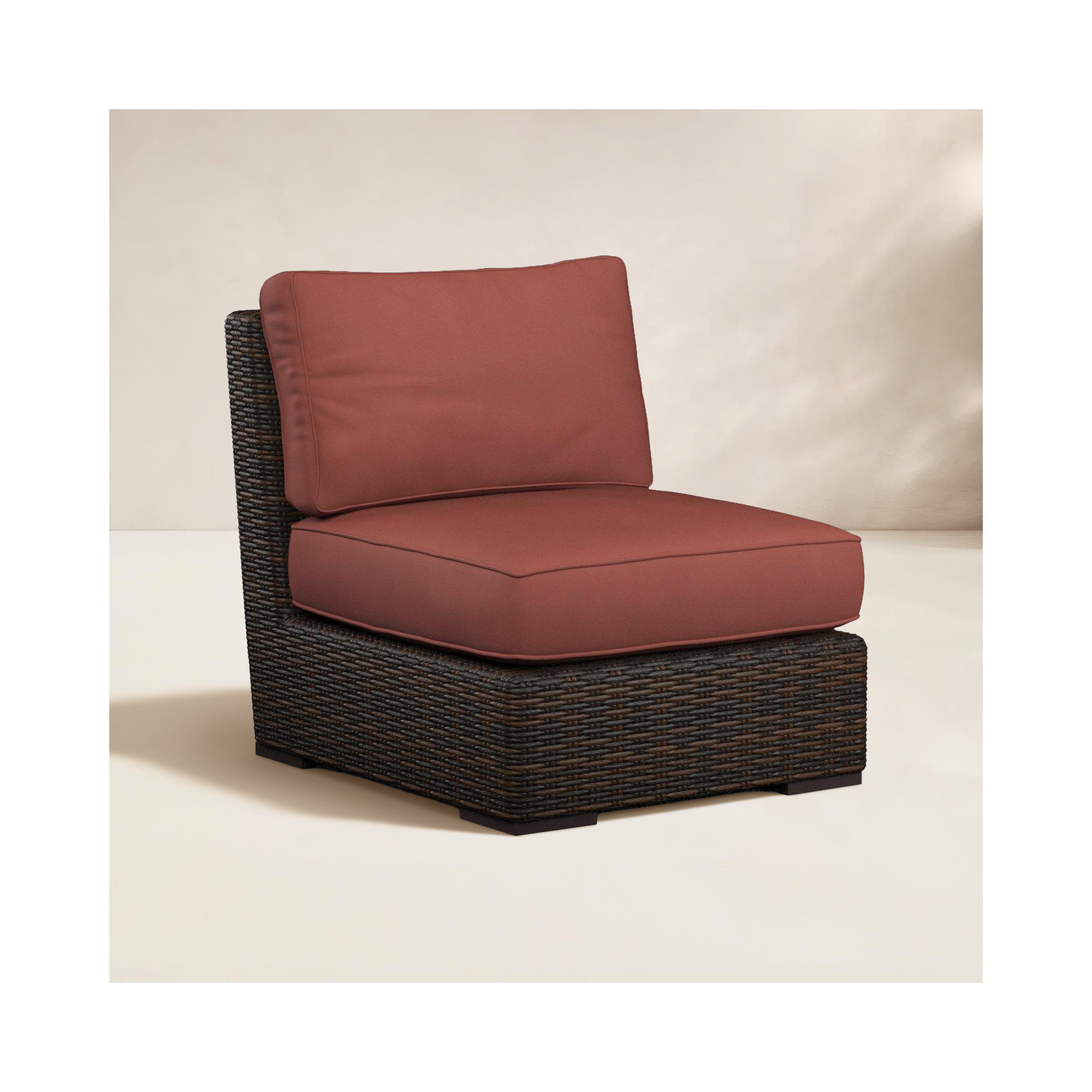 Naomie Armless Patio Chair with Sunbrella® Cushions, Canvas Henna Sunbrella® Canvas