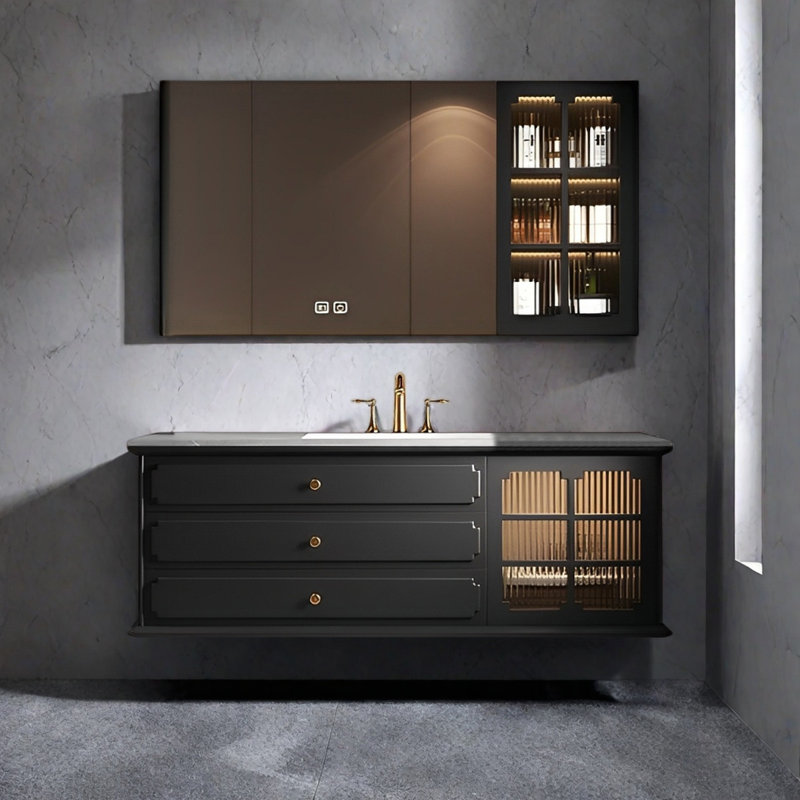 Armoire de salle de bain style français rétro, 47.24"