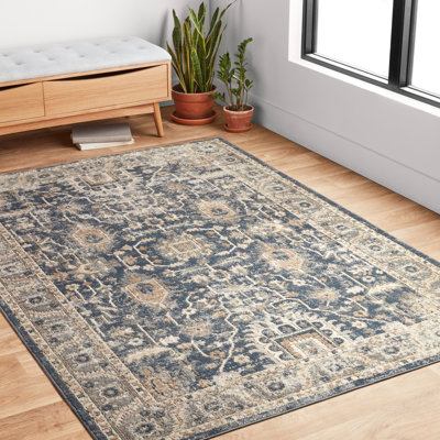 Tapis oriental en denim / galet Sagefield