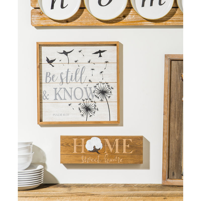 Décoration murale en bois Be Still And Know