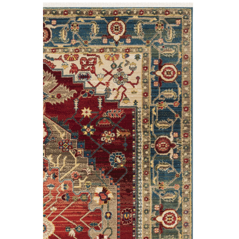 Tapis oriental performance Bisen, Rectangulaire 8 pi x 10 pi, Blue/Red