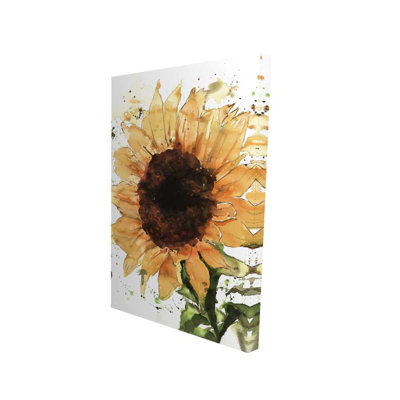 Big Sunflower - Rustic Floral Canvas for Home Decor