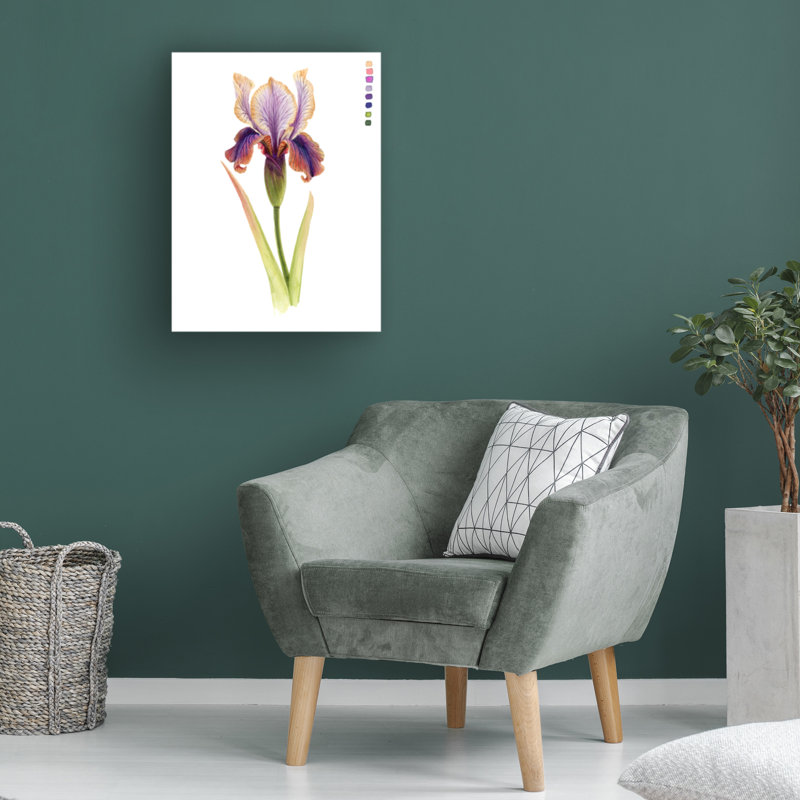 Grace Popp Rainbow Iris II Modern Canvas Art in White Frame
