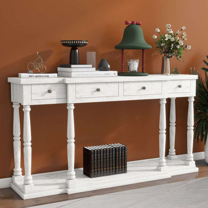 Barthelemy 63.01'' Console Table, Antique White