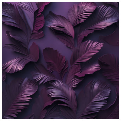 Purple Tropical Leaves Comforter