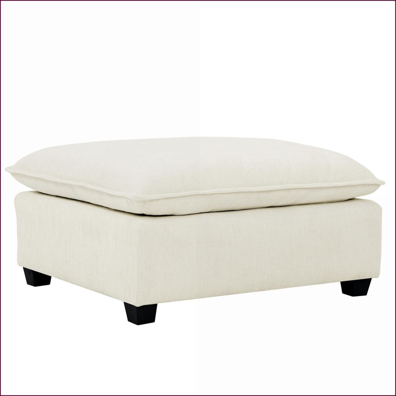Canapé modulaire avec repose-pieds, chenille verticale moderne | Noir | Bois massif