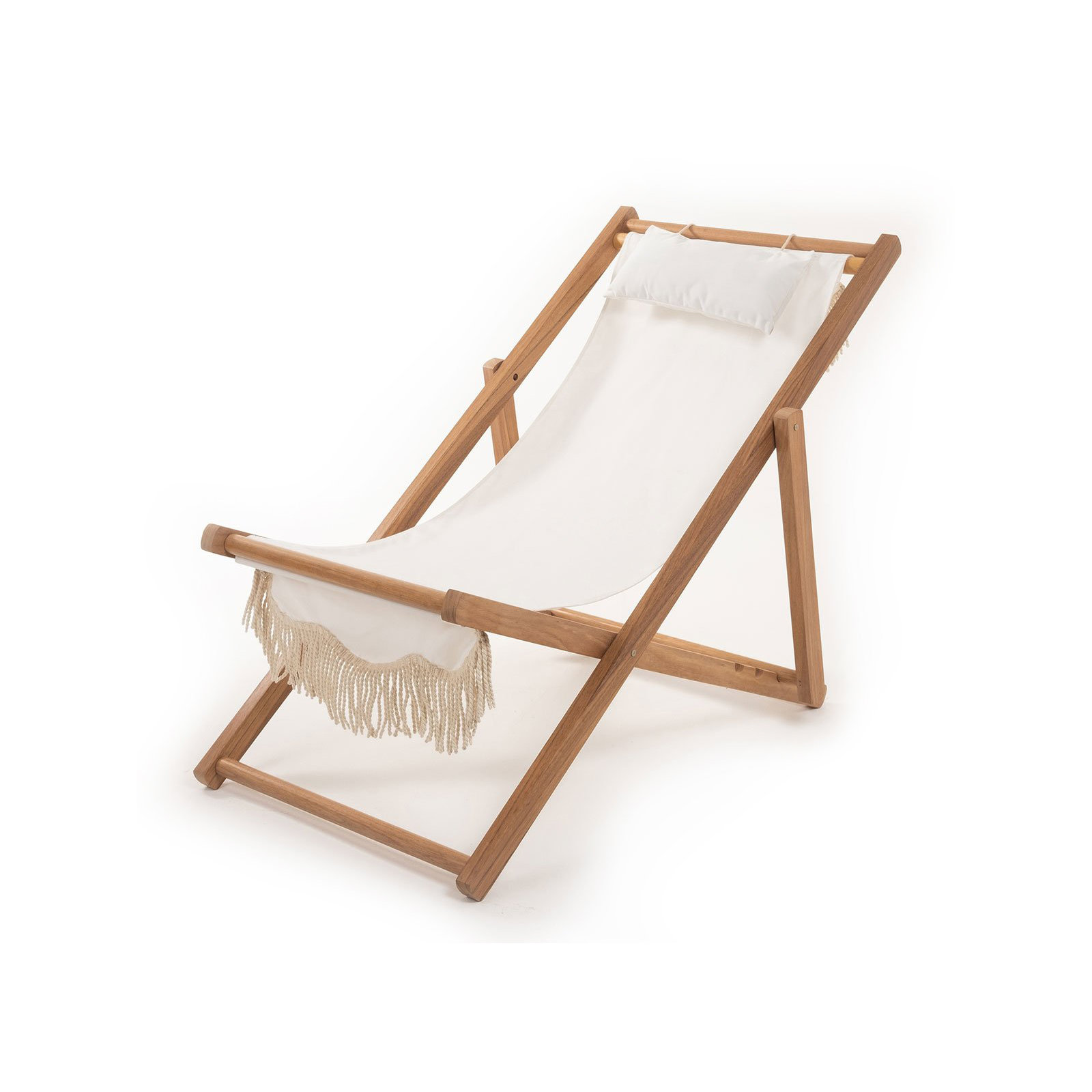  Folding Deck Chair, White