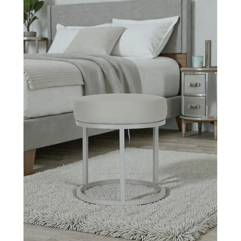 Repose-pieds avec tabouret de coiffeuse Pangea Home Stan, Similicuir gris