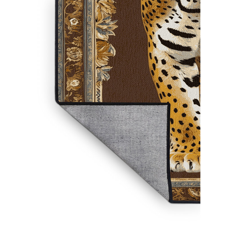  Tapis lavable Golden Jaguar Big Cats, Rectangulaire 8 pi x 12 pi