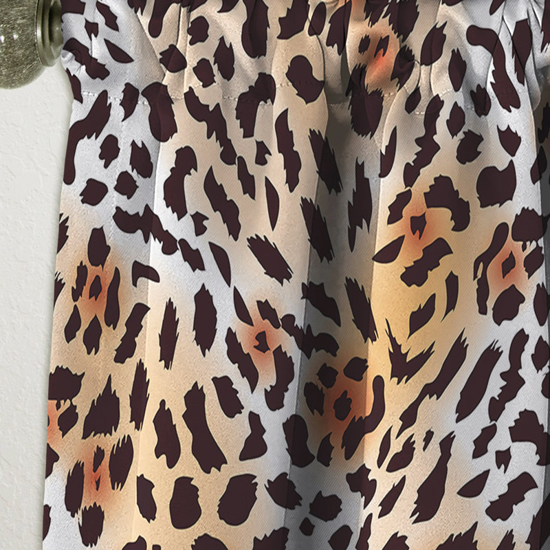 Rideau simple occultant Leopard Fur Safari II - Mid-Century, L 52 po x L 90 po