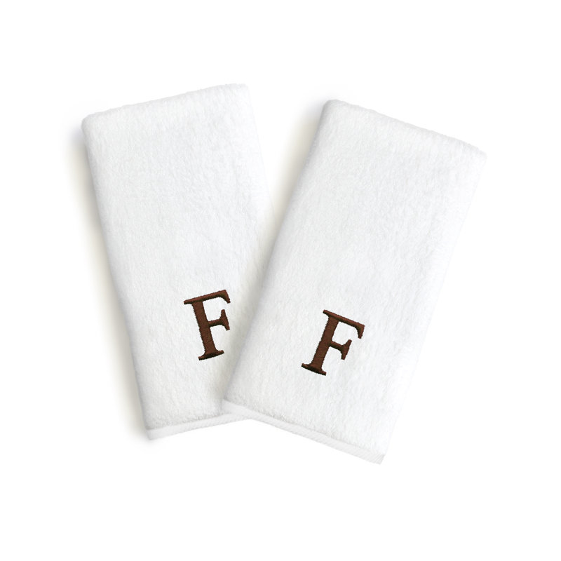 Ensemble de serviettes en coton turc 2 pièces Soft Twist, Lettre : F