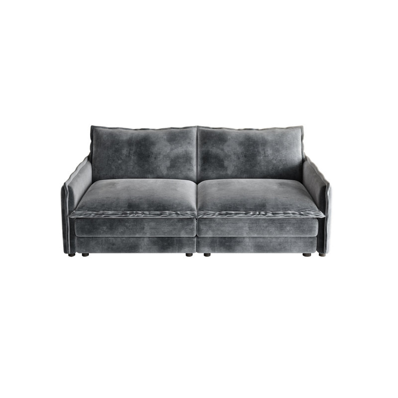 2 velours côtelé gris pour le salon - Fabrication en bois rembourrage en tissu haut rembourrage en éponge solide confortable