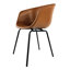 Chaise de salle à manger rembourrée en similicuir avec structure en métal et café de style moderne (décoration unie)