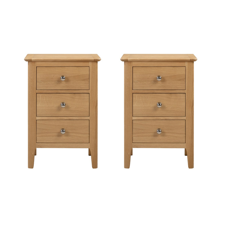 Mapleview 45cm W Solid Wood Bedside Table