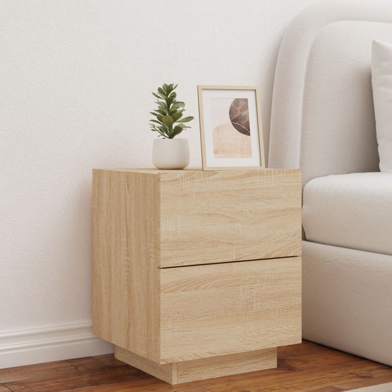 Briah 45cm W Bedside Table, Sonoma Oak, Individual
