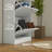 Narrow Shoe Storage Cabinet For Entryway With 3 Flip Drawers And Adjustable Shelves, Shoe Rack Organizer For 18 Pairs Of Shoes, White