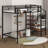 Twin Size Loft Bed With Stairs And Storage, Metal Loft Bed Frame With Upper Grid Storage Shelf And Lateral Storage Stairs-245425671